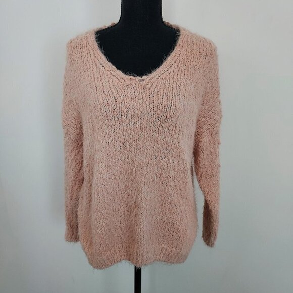 Dreamers Sweaters - Dreamers Cotton Blend Fuzzy Soft Peach Sweater